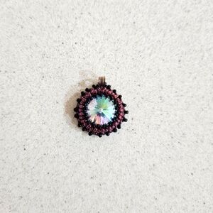 Purple Crystal Beaded Pendant